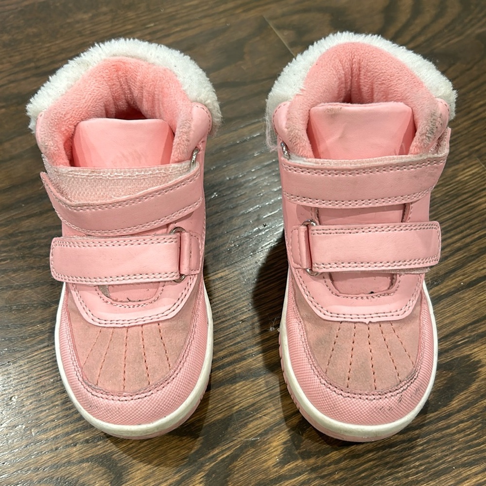 BMCiTYBM Toddler Warm Shoes High Top Outdoor Sneakers for Cold Weather. Pink. 7